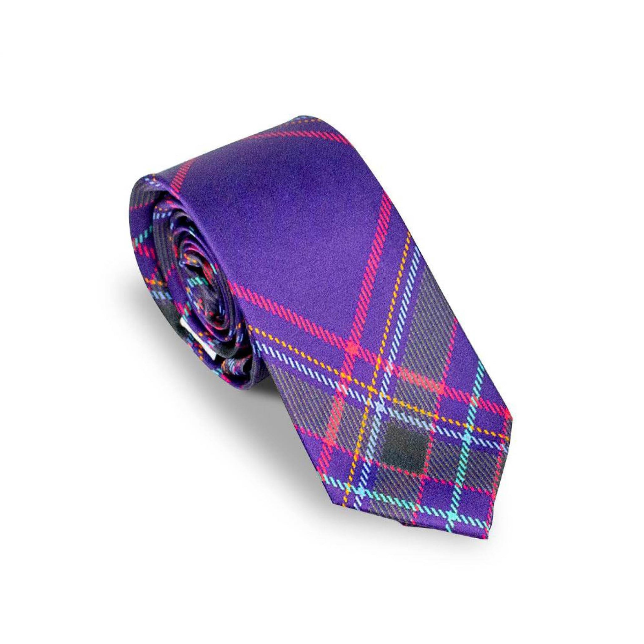 purple tartan tie